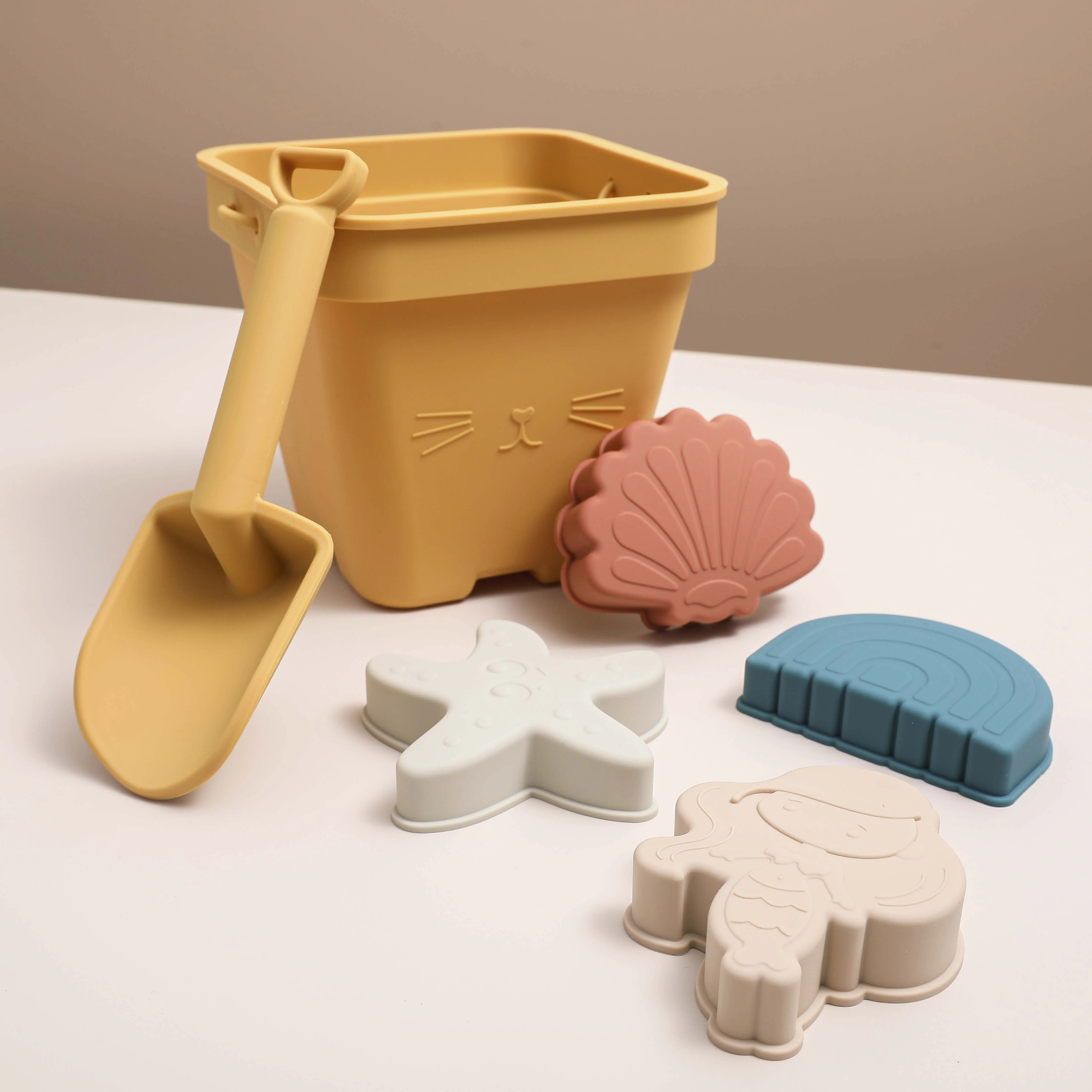 Beach Play Sets Stack Cup Silicone Baby Outdoor Bucket Toys Beach Sand Toy Bucket Set