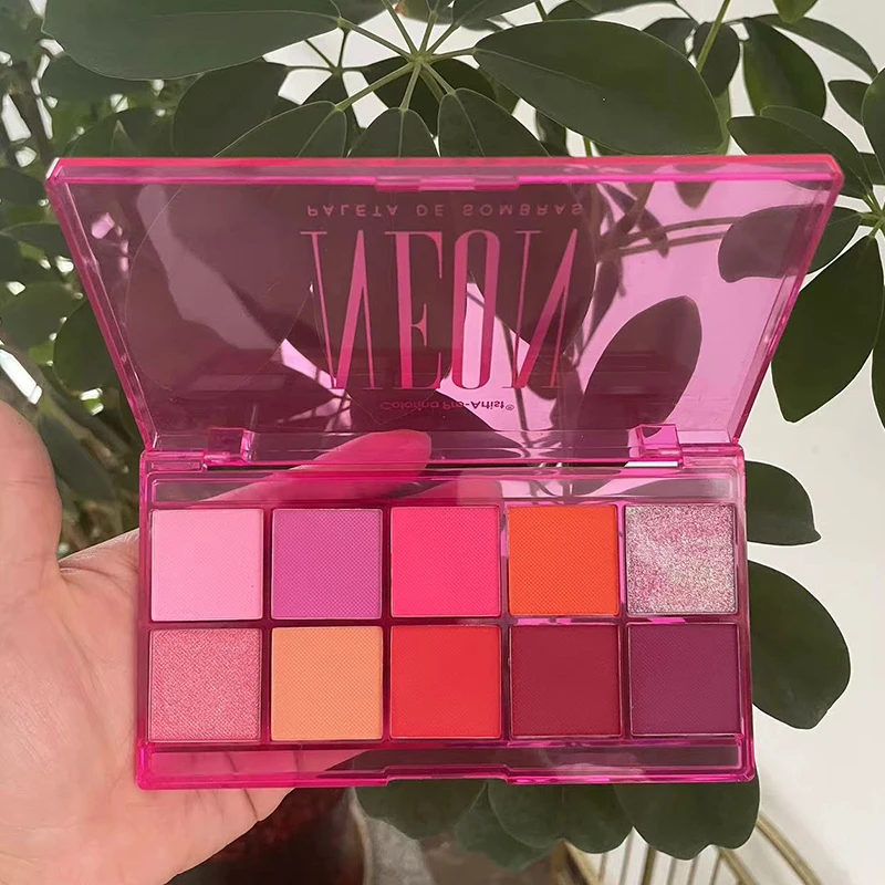 Red makeup pressed eyeshadow new custom beauty good quality 10 colors eyeshadow palette private label