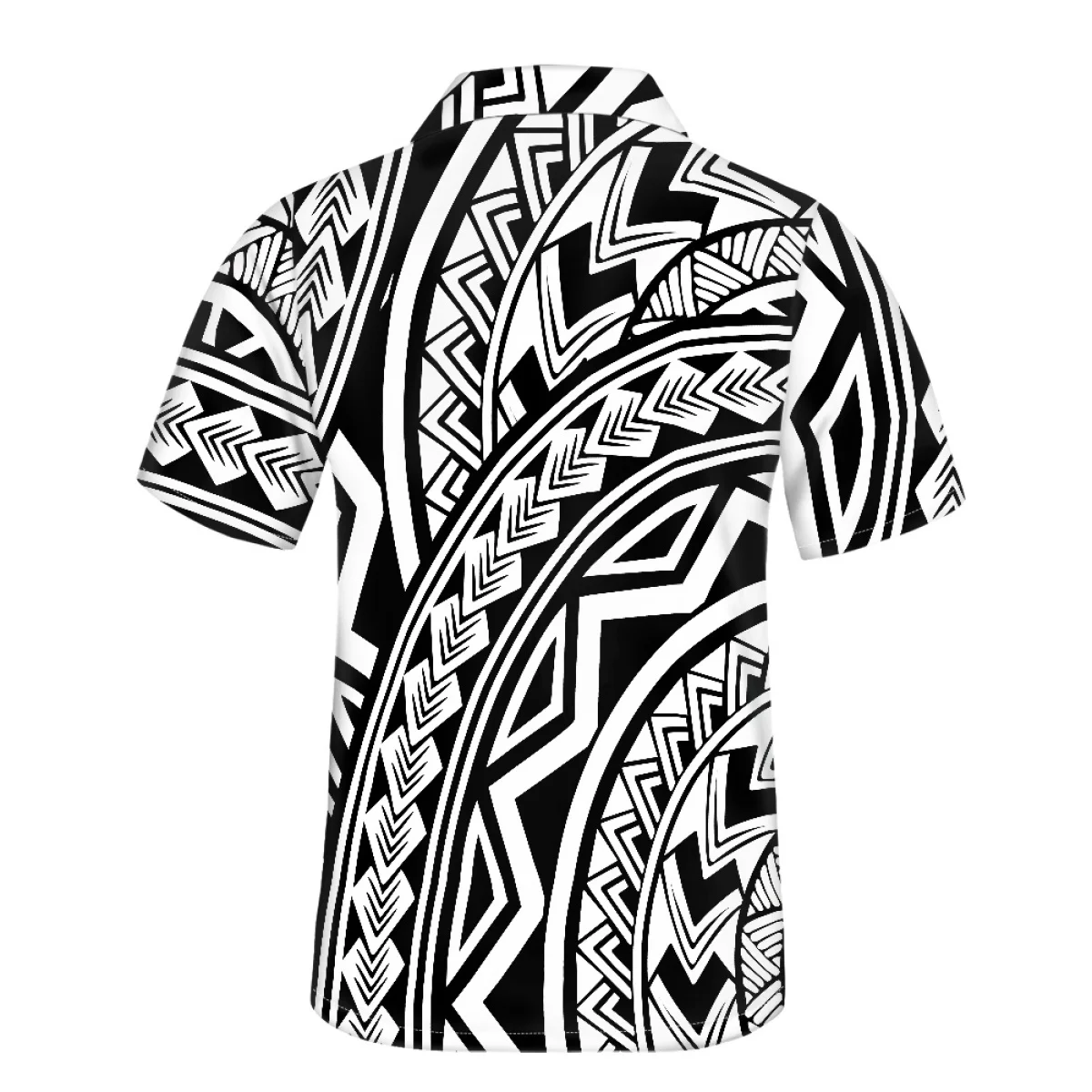 Polynesian Tattoo Button-Up Shirt Wholesale Customized Comfort Slim Short Sleeve Top With factory Outlet Hawaiian Aloha Shirts