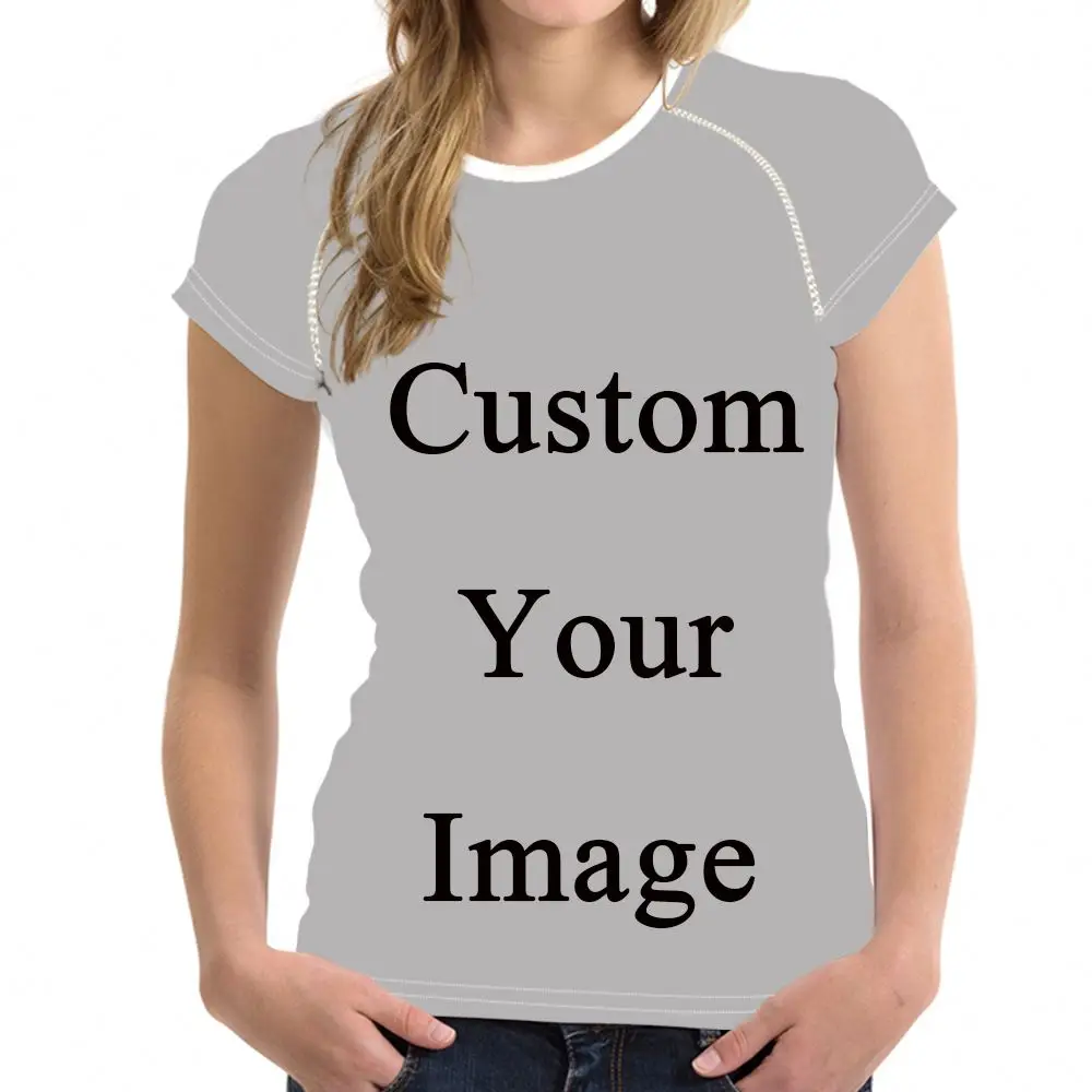 
Customised Logo/Design Women T Shirt O Neck Short Tee For Female Print On Demand T-Shirts Tee Polyester Tops Custom Wholesale 