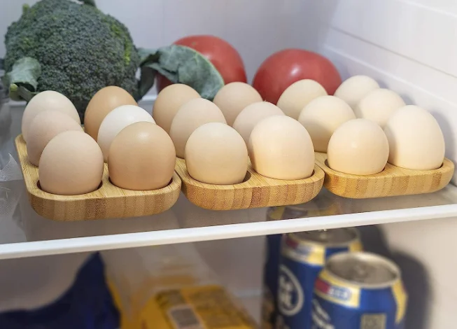 Mini Bamboo wood Egg Tray Set (18 Holes), 3 small Racks,Premium Rustic  Holder For Deviled ,Usable in Kitchen