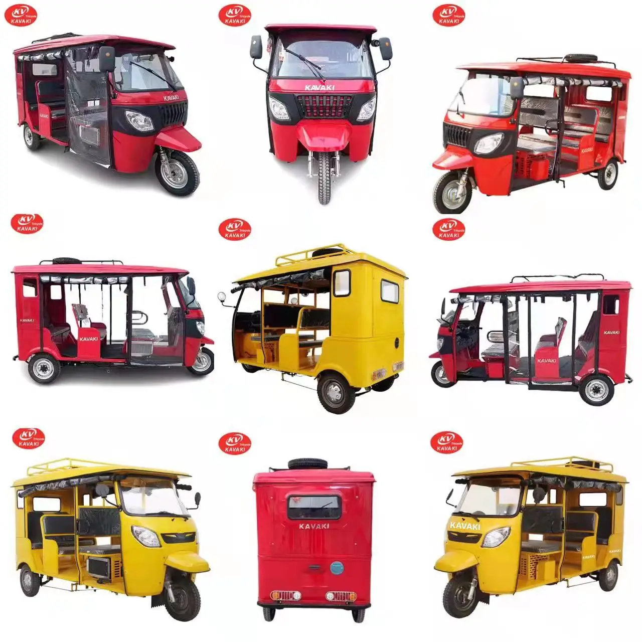6 Passenger Auto Rickshaw Taxi 200cc Gasoline Bajaj Motor Tricycles