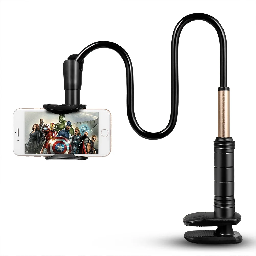 Держатель для смартфона с поворотом на 360 градусов зажимом рядом кроватью Ленивый Кронштейн Гибкий длинный кронштейн iphone X