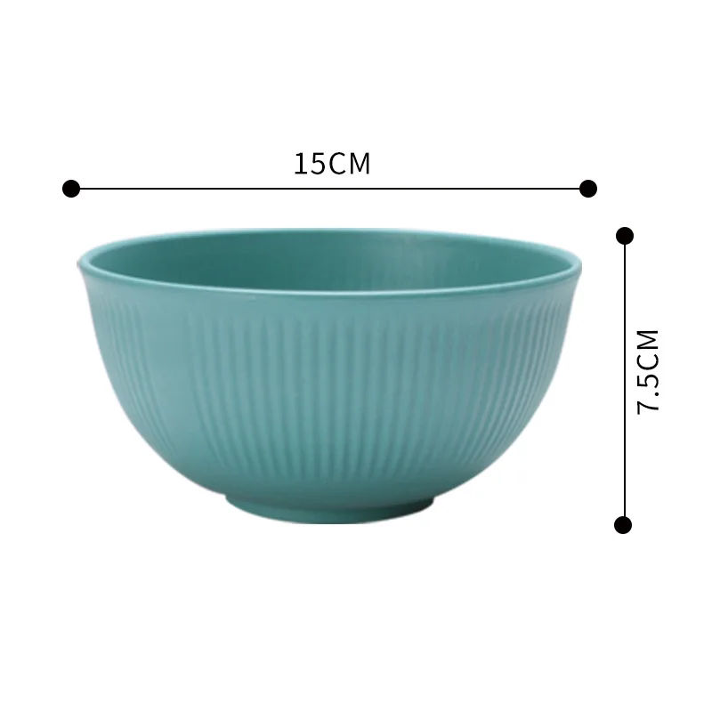 Wheat straw bowl household rice Japanese Ramen salad use instant noodles soup bowl plate gift box