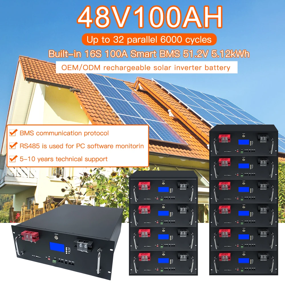 51.2V 6000 Cycle home energy storage battery 48V lifepo4 100ah 150ah 200ah 280ah 400ah lithium ion batteries for Solar System