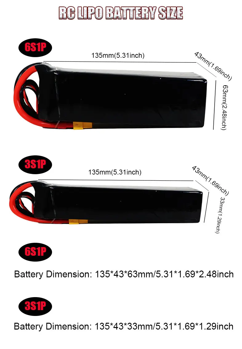 FPV Battery Drone Batteries 6S 22.2V 5000mAh 50C Lipo Battery Pack for RC UVA Drone and FPV