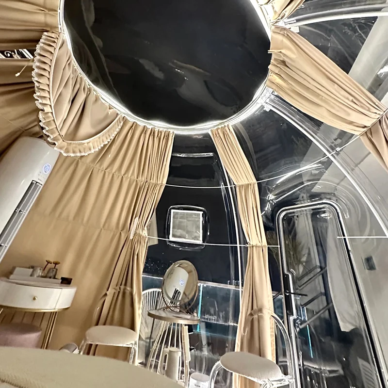 Full House  Prefabricated Dome Houses Green Transparent Luxury Bubble Home Polycarbonate Dome