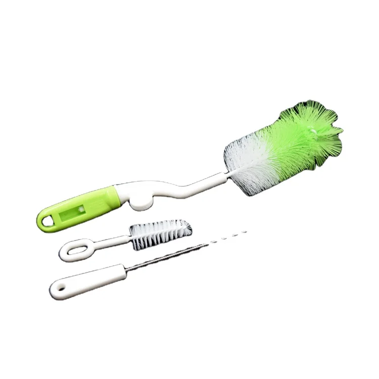 
Sample Free Rotating Nylon Plastic Baby Cleaning Bottle Nipple Brush Set 