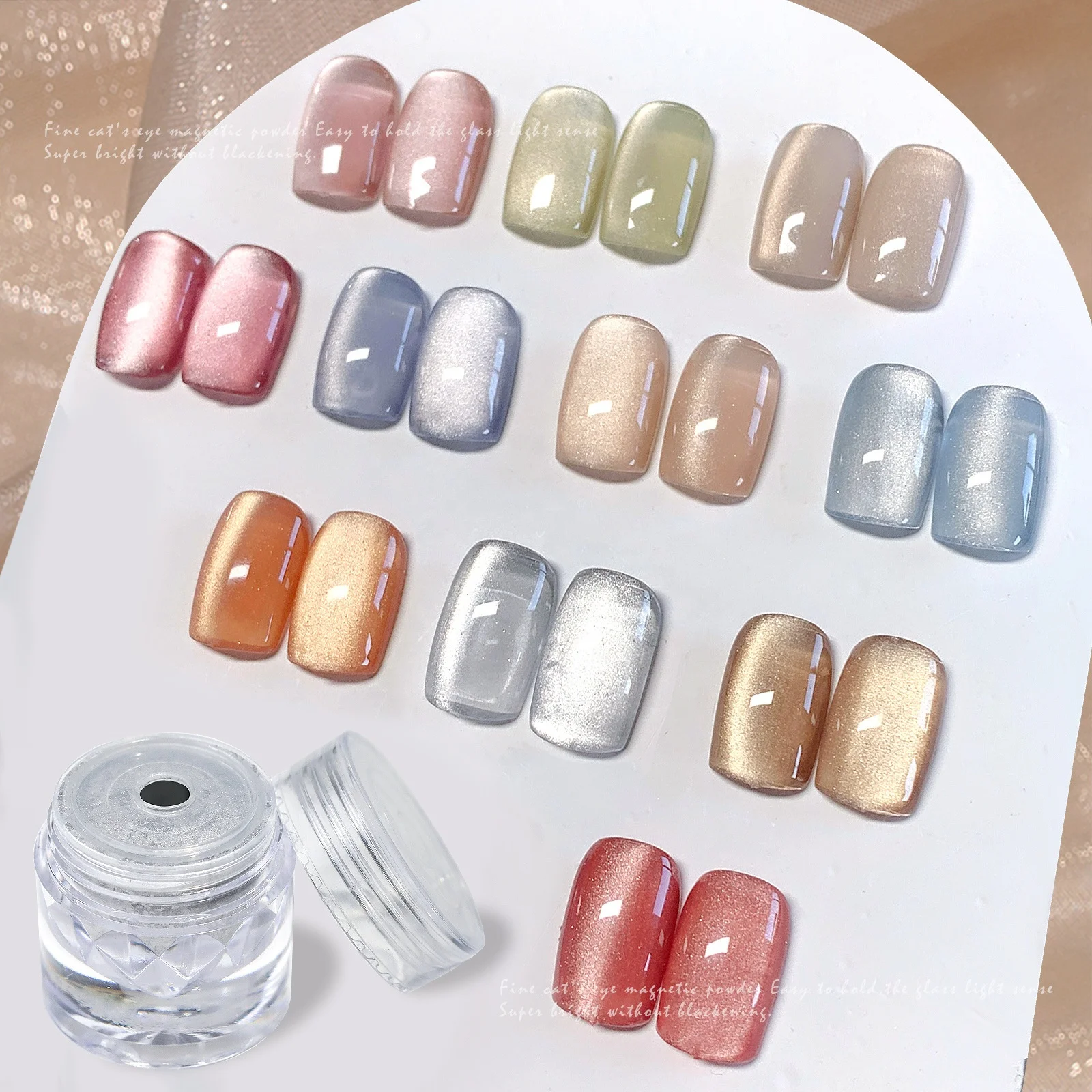 Nail Supplier Cateye Powder Universal Silky Wulti-Usaes Magnetic Cat Eye Mirror Powder Cat Eye Nail Powder