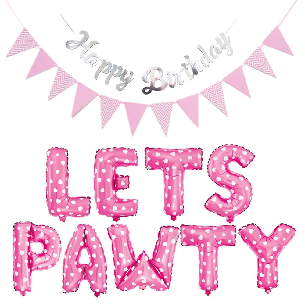 
Umiss Paper Dog Party Birthday Decorations Triangle Flag Banner, Party Balloons for Pet Dog Puppy Birthday 