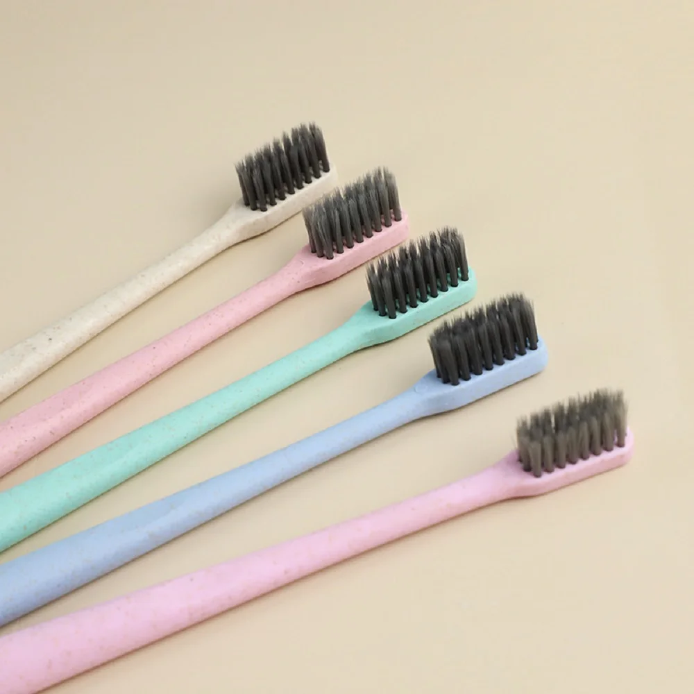 ECO-Friendly disposable wheat straw  toothbrush with toothpaste hotel toothbrush