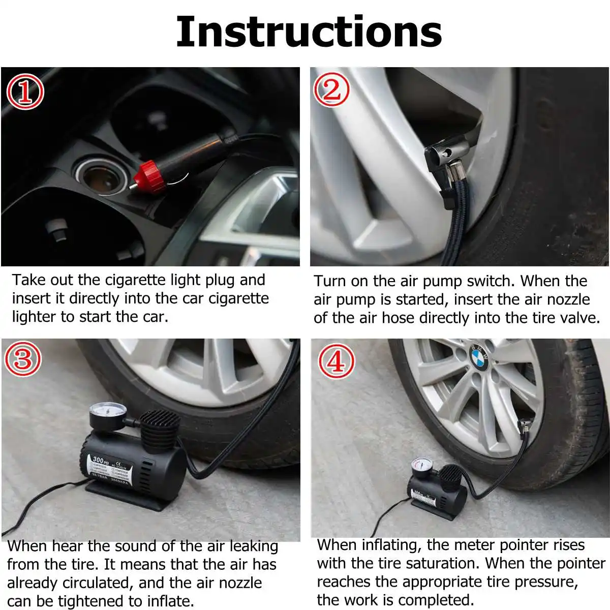 Emergency Tool Metal Single Cylinder Air Pump Car Tire Air Pump Pump Factory Direct Sales