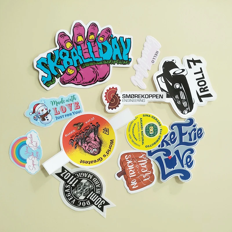 Custom logo printing personaslized die cut stickers