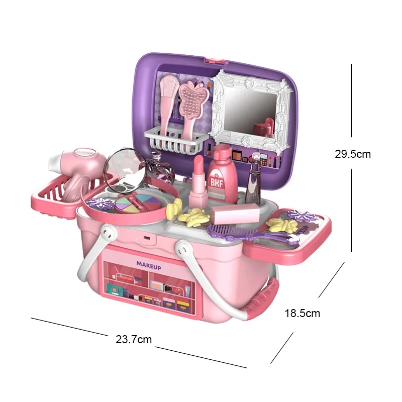 Children Toy Girl Cosmetics Box 2 In 1 Dressing Makeup Toys Set