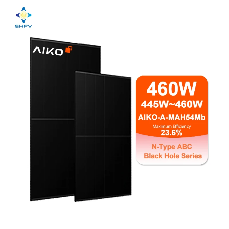 Aiko Solar 460W Abc All Black Solarpanel Single Face Aiko-A-Mah54Mb 445W 450W 455W N-Type Aiko Ibc Solar Panel Support Brackets