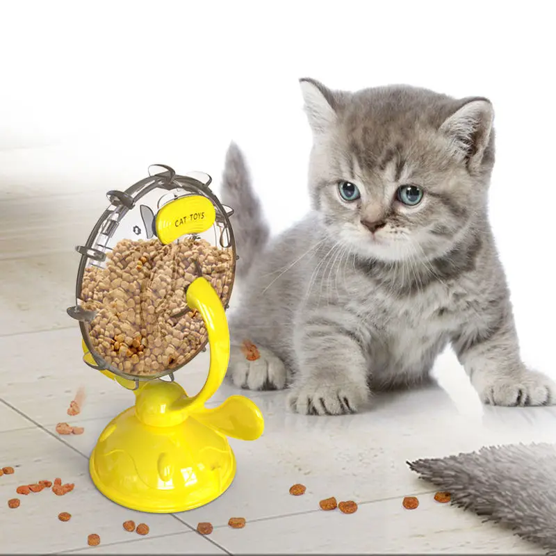 Hot Sale Ferris Wheel Pet Leaking Toys Interactive Windmill Turntable Cat Food Dispenser Pet Slow Feeder Toy