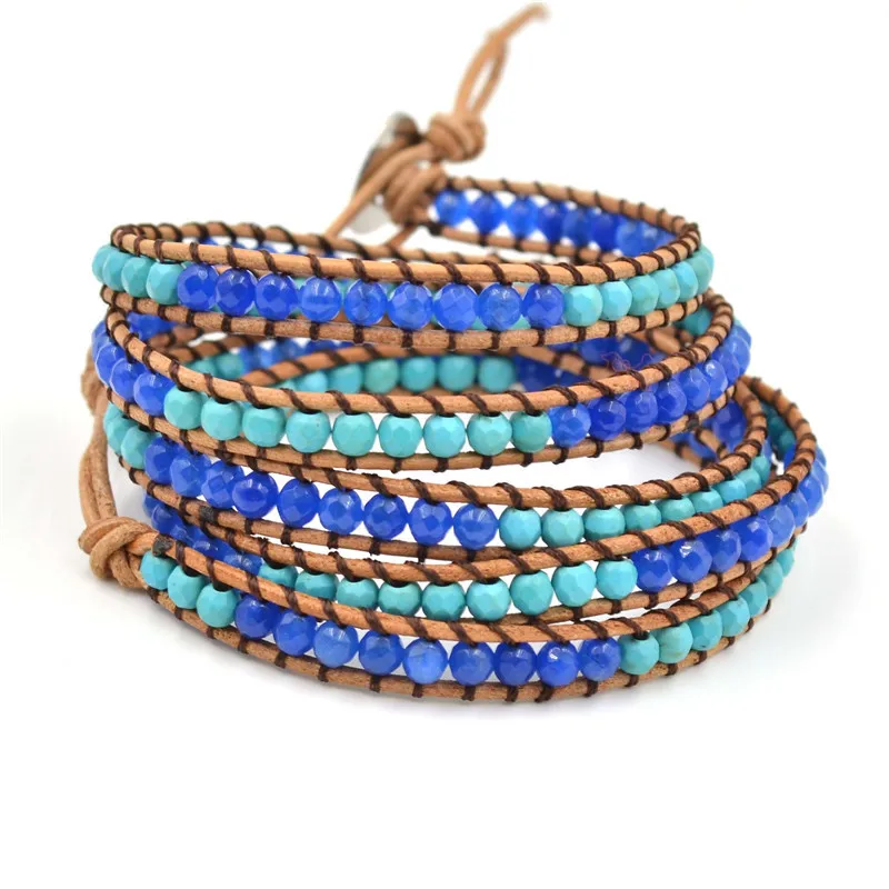 
 Bracelets Summer Boho Style Mix Natural Stone Beads Bracelet Men Handmade Jewelry Good Luck Bracelet  