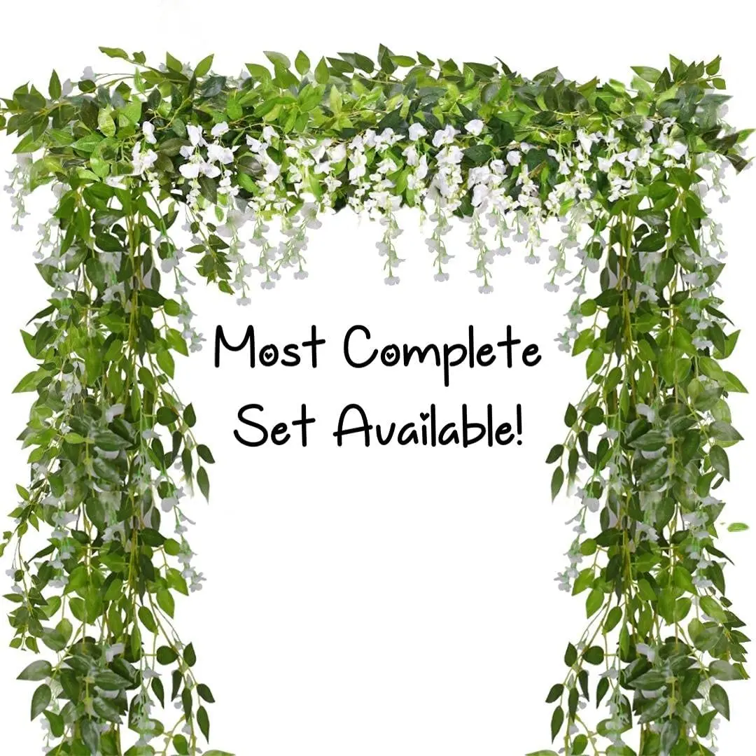 Artificial Flowers Wisteria Garland Artificial Wisteria Vine Hanging Flower Greenery Garland For Wedding Decoration