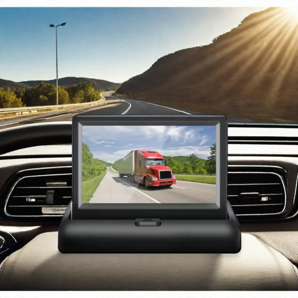 4.3-Inch Foldable Car Monitor Reverse Parking IR/LED Night Vision Rear View Camera LCD/TFT Screen TV/DVD Combination AV