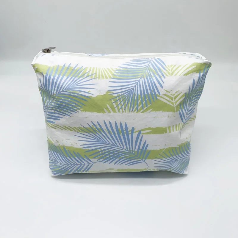 Personalized printed summer waterproof tyvek paper beach bikini pouch makeup cosmetic bag