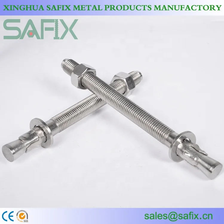 
AISI304 316 Stainless Steel Wedge Anchor Through Bolt 