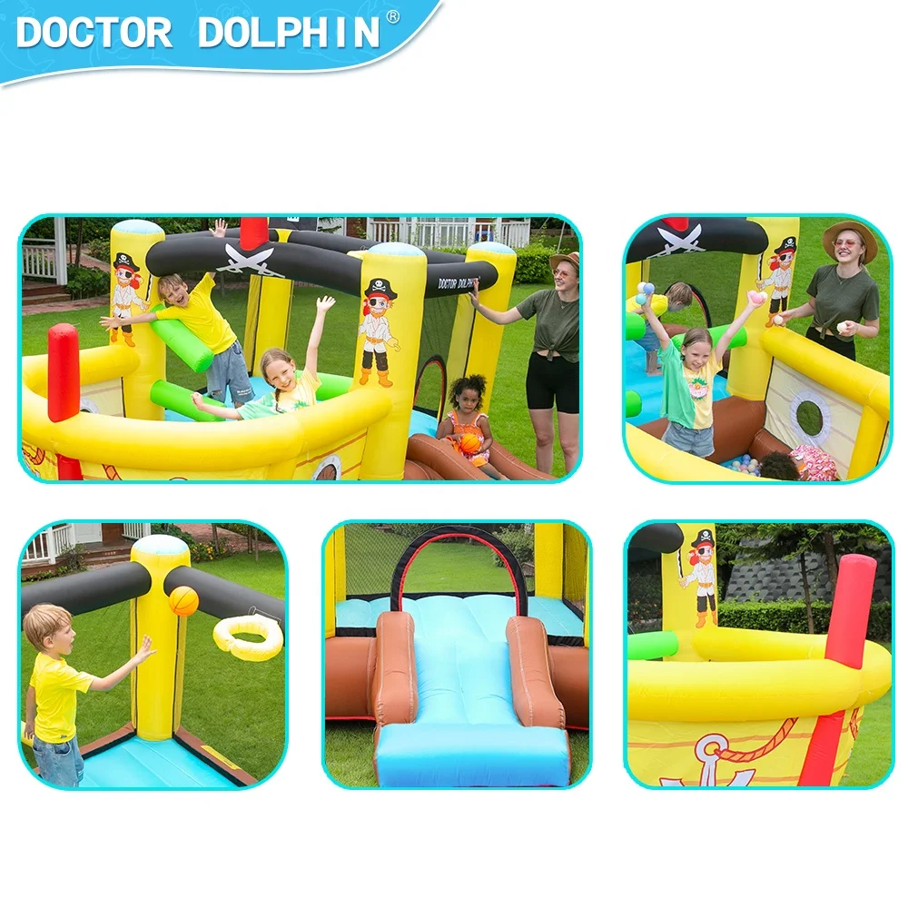 Doctor Dolphin Pvc customization kids sale cartoon design wholesale inflatable cartoon bounce house pool toy for sale