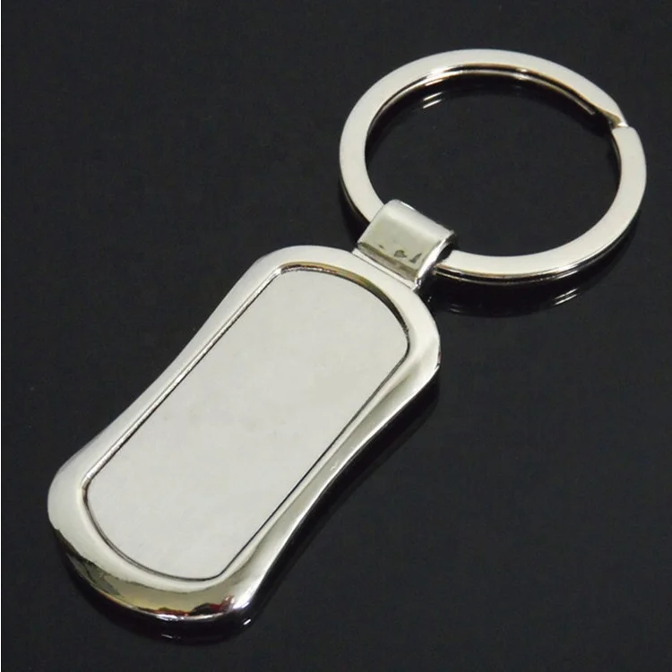 Metal blank keychain Custom LOGO design metal silver keychain