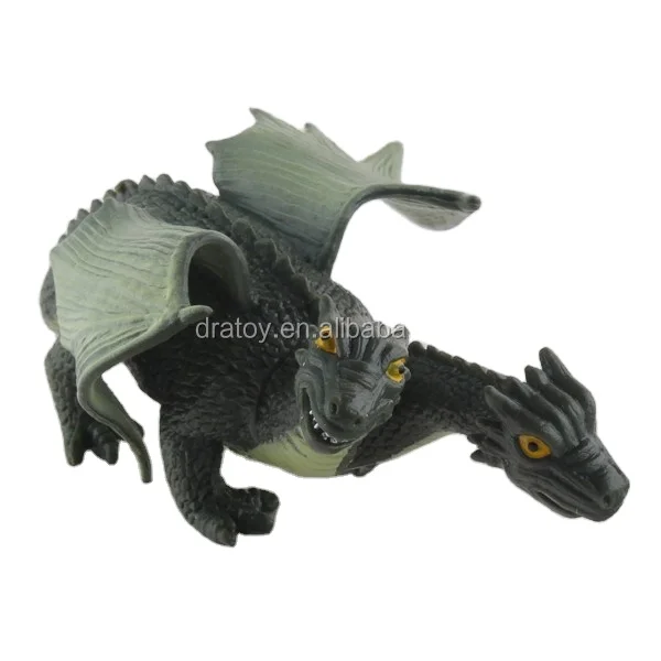 2023 Hot Selling High Quality TPR Exquisite 3D Monster Dragon Toys Fantastic Double Head Dinosaur Figurines Model Customizable
