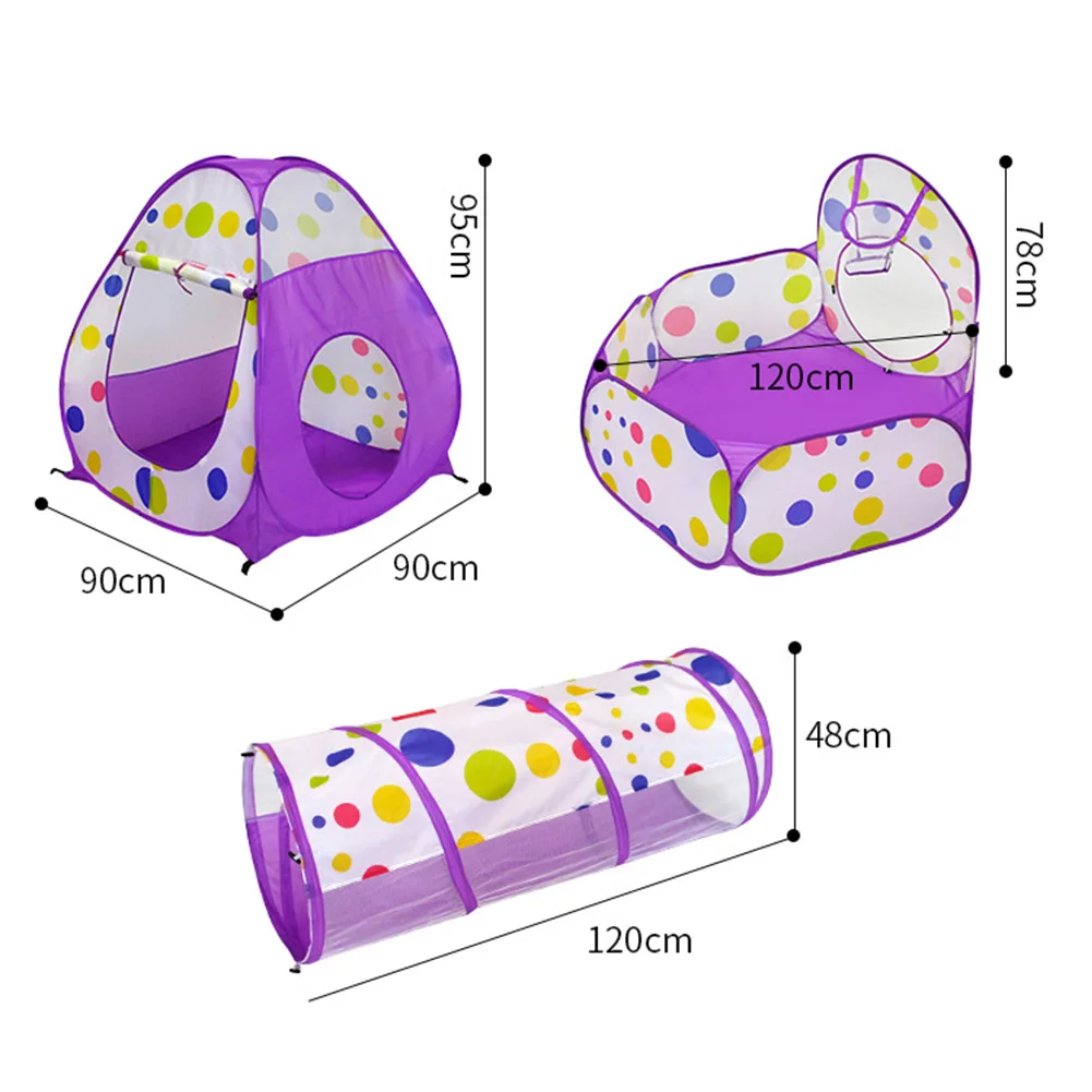 Portable 3 In1 Baby Tent, Kid Crawling Tunnel Play Tent House Ball Pit Pool Tent For Children Toy Ball Pool Ocean Ball Holder Se