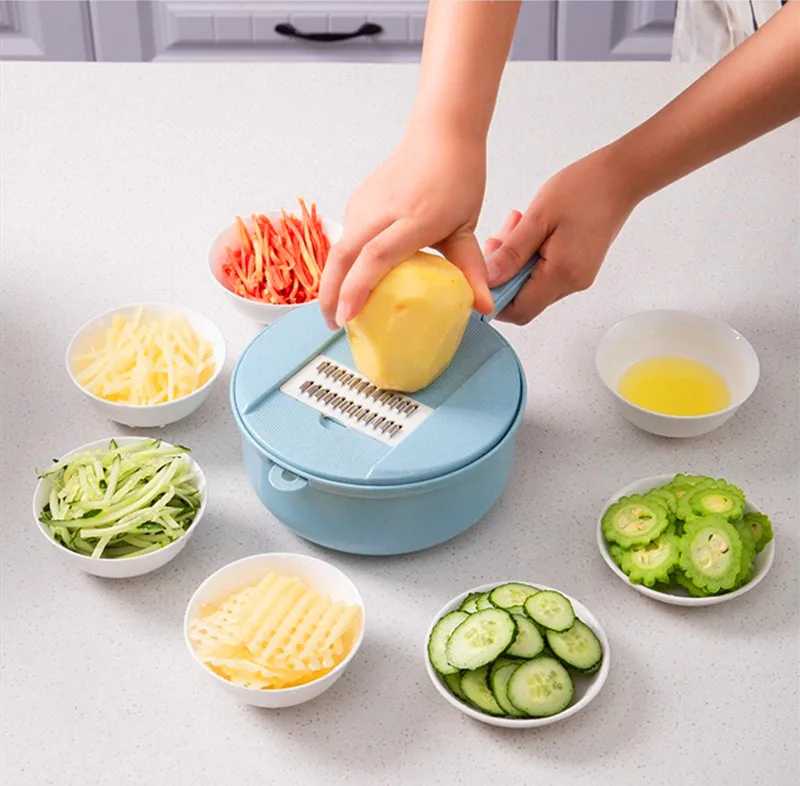 New arrival High Quality Multi-Functional Manual Vegetable Crinkle Shredder Cutter Slicer