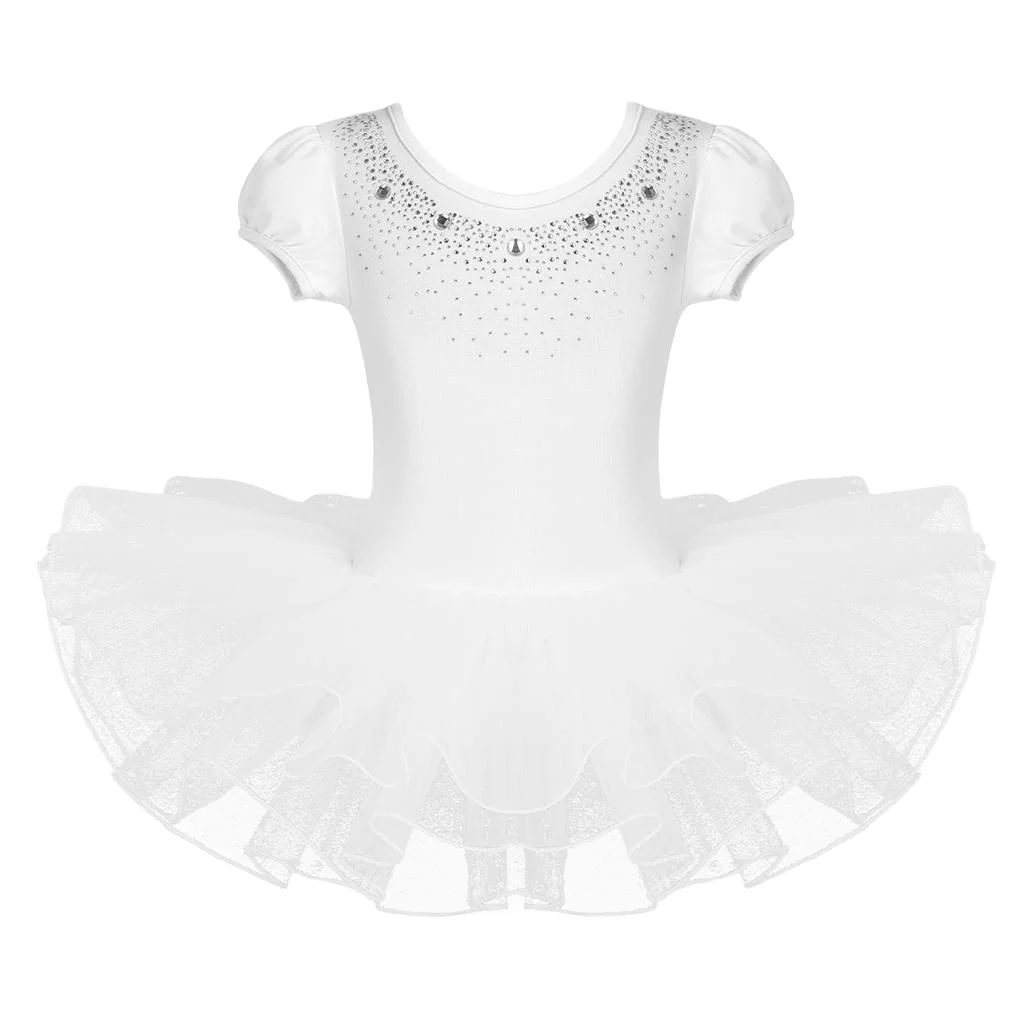 Hot sale kids professional ballet dress girls short sleeves Leotard danc stage ballet dress costume