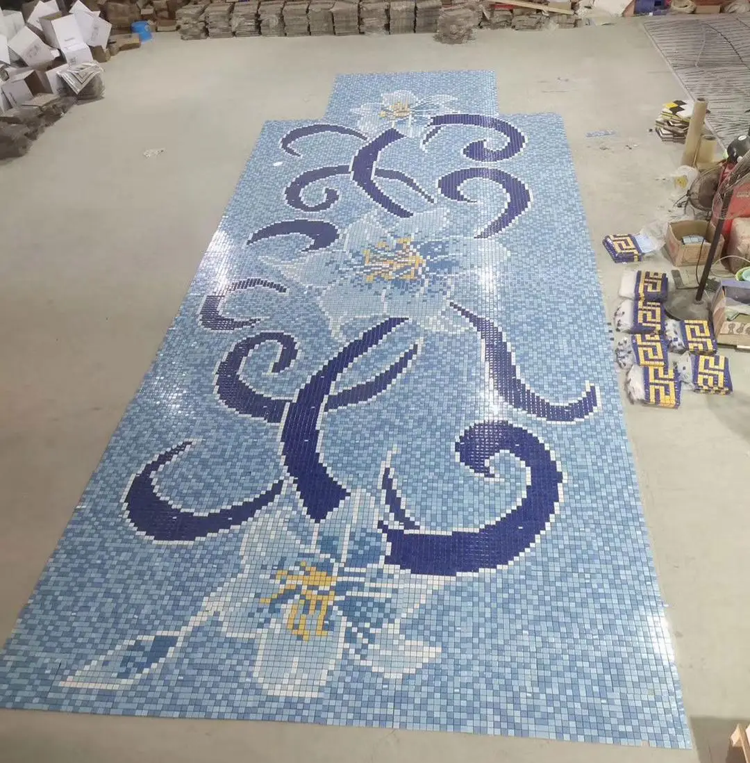 Персонализированный дизайн мозаика для бассейна стеклянная керамическая плитка головоломка