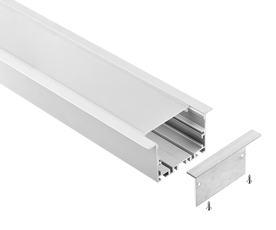 Glite 35*55mm 35*65mm recessed mounted GL-5535/GL-6535 aluminum profile for LED lighting with end plug and spring chip