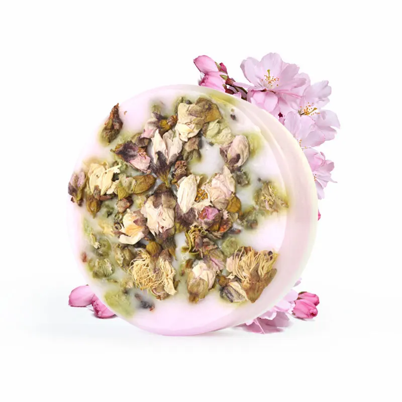 Dried flower aromatherapy soap Private Label Customization Organic handmade soap Round Whitening Soap Bar