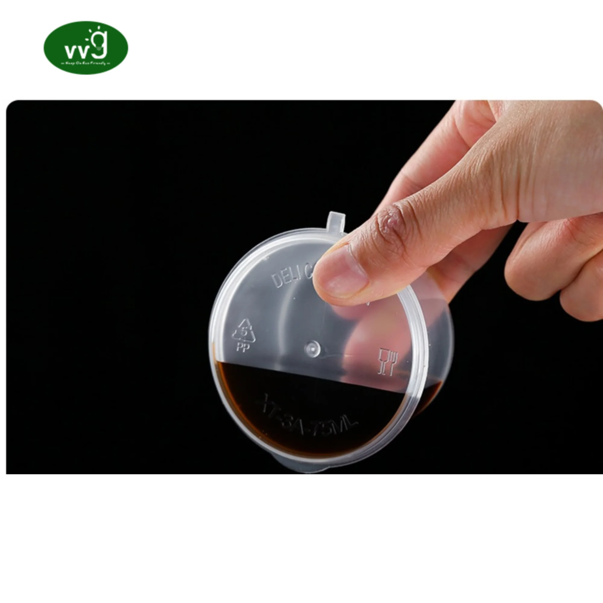 VVG wholesale custom 0.75oz 1oz 1.5oz 2oz 2.5oz 3.25oz 4oz 5.5oz mini disposable portion container plastic sauce cup