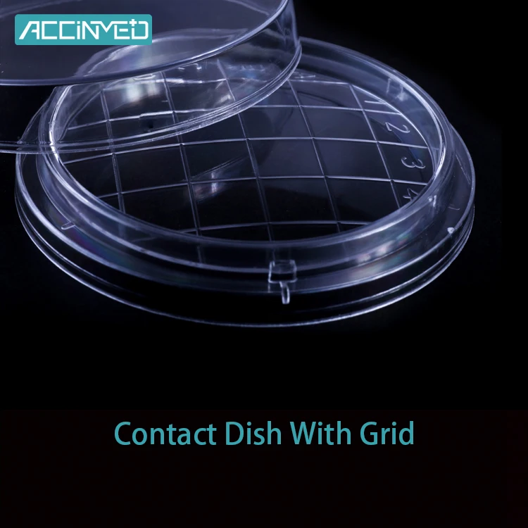 Custom Wholesale Medical Laboratory Different Size Types Of Disposable Round Sterile With Gird 55mm Contact Petri Culture Dish