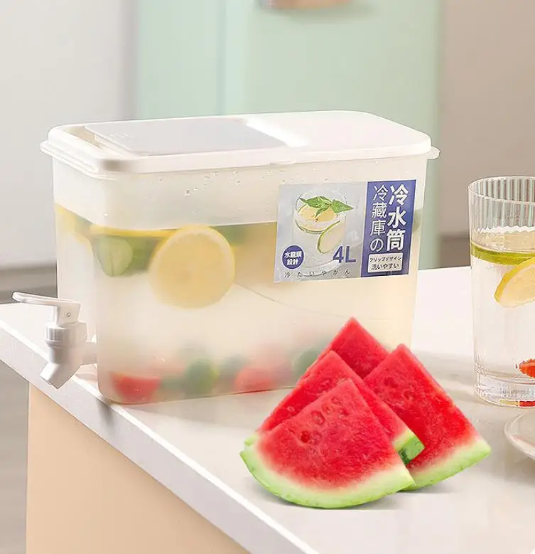 3.5L Refrigerator Ice water Beverage Dispenser Cold Water Kettle with Faucet Large Capacity Plastic Beverage Pot