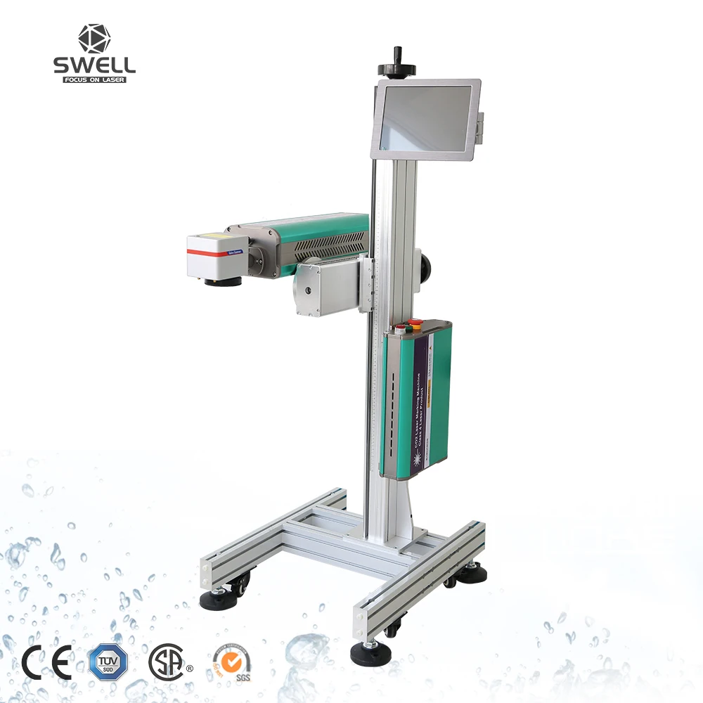 Eco-friendly high speed co2 laser marking machine for batch dating coding