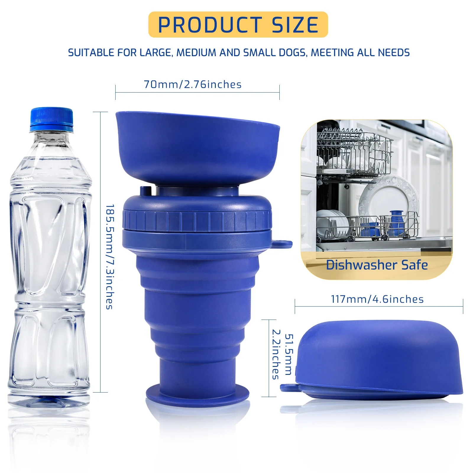 500ML Portable Dog Water Bottle Pet Travel Bpa-free Dog Water Travel Water Bottles Filter and Food Bottle