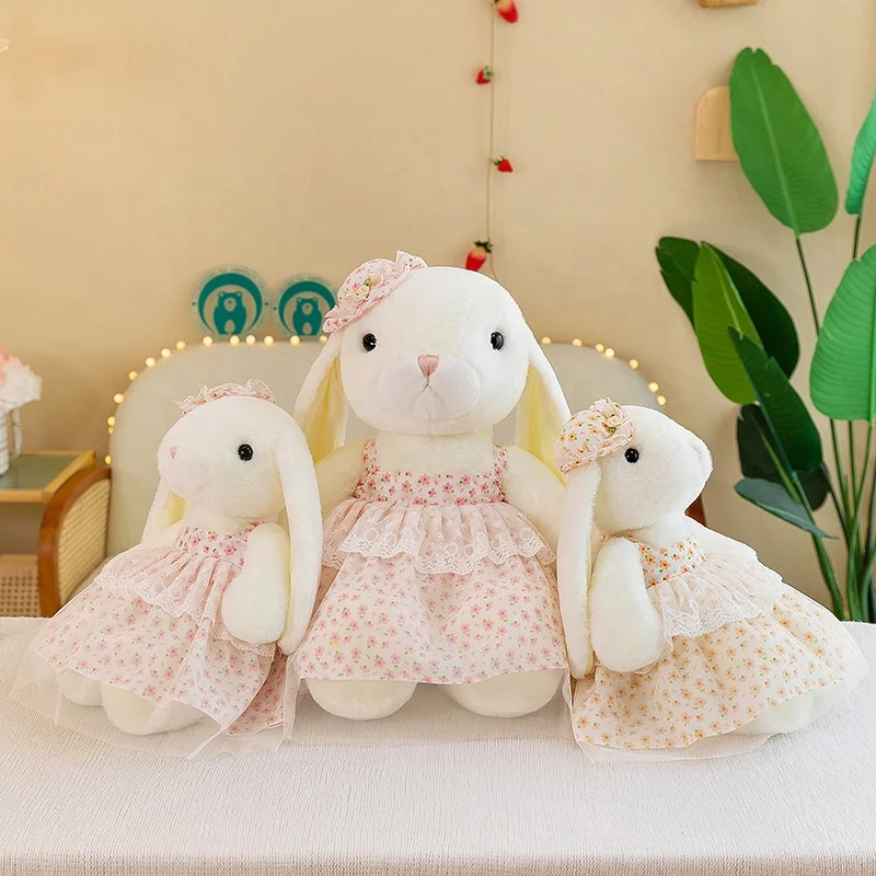 2023 New Design Wholesale Kapok Rabbit Doll Cute Dressing Style Rabbit Plush Toy Sleeping Doll Pillow Gift