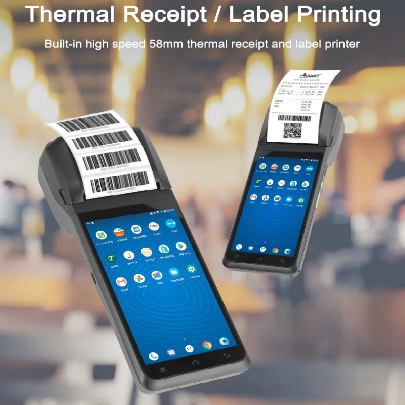 T2PRO 5.5inch Latest Android 12 NFC Fingerprint Scanner optional Handheld Smart POS Terminal