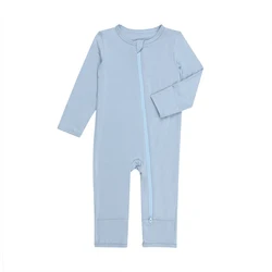 High Quality Cotton Bamboo Spandex Long Sleeves Baby Rompers Custom Print Baby Sleep Suit Baby Jumpsuit Pajamas Set