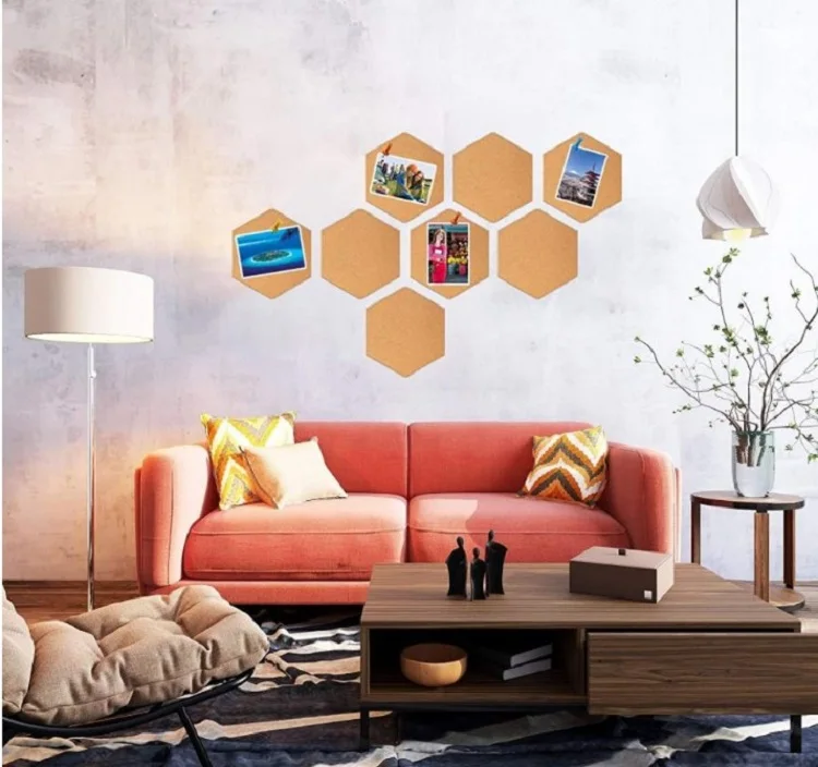 
Premium Hexagon Cork Photo Board Frameless Hexagon Cork Notice Board Self Adhesive Cork Notice Board 