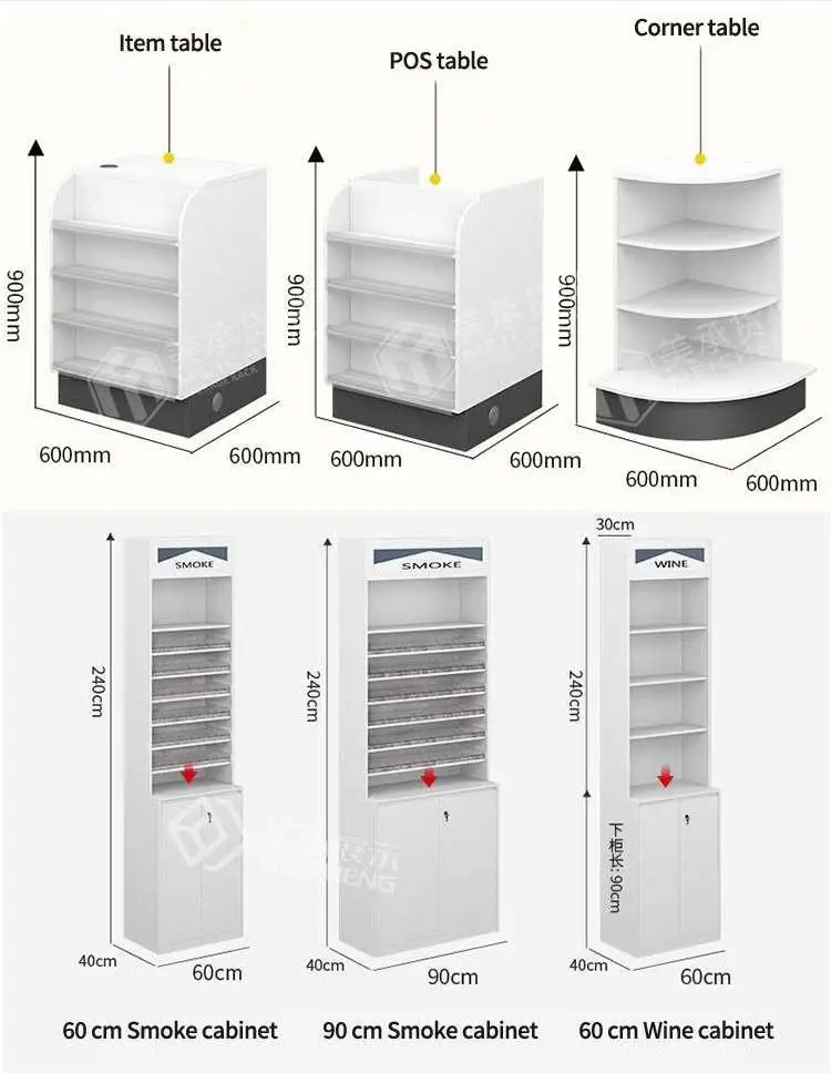 Supermarket Checkout Counter Equipment Shop Cash Counter Fashion Wood Checkout Counter Meicheng