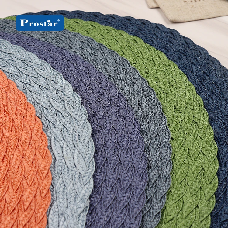 Wholesale pp woven placemats pp braided round place mat