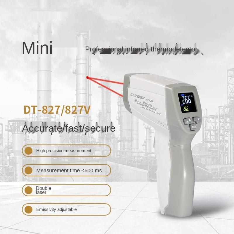DT-827V High Precision Gun Type Industrial Ir Wireless Digital Thermometer
