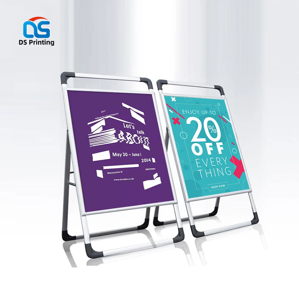 outdoor cheap advertising adjustable single sided heavy duty poster display board stand aluminum alloy poster display stand