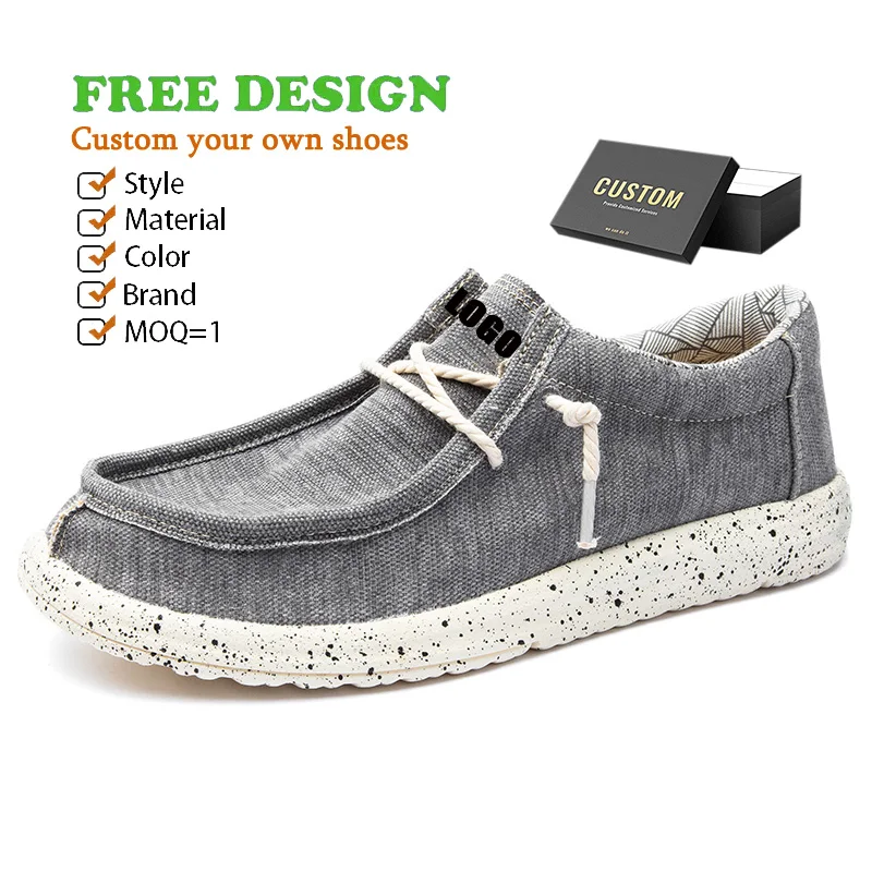Custom Design Fashion Moccasins Shoes Men Slip On Slide With Print on Them Flat Casual Loafer Boat Shoes for Men