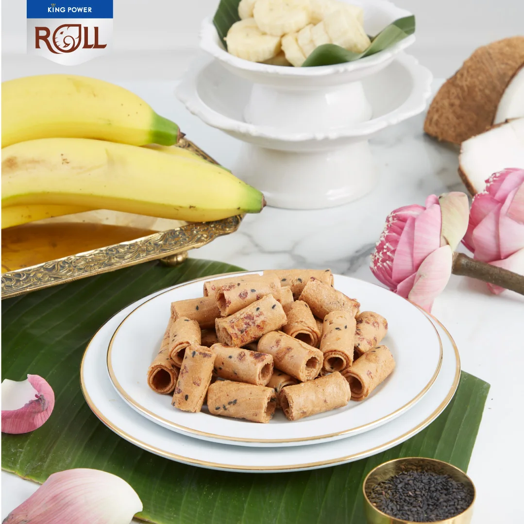 King Power Roll with Golden Cavendish Banana  - THAI SNACK FOR EVERYONE TO ENJOY WITH DELICIOUS TASTE FROM THAILAND