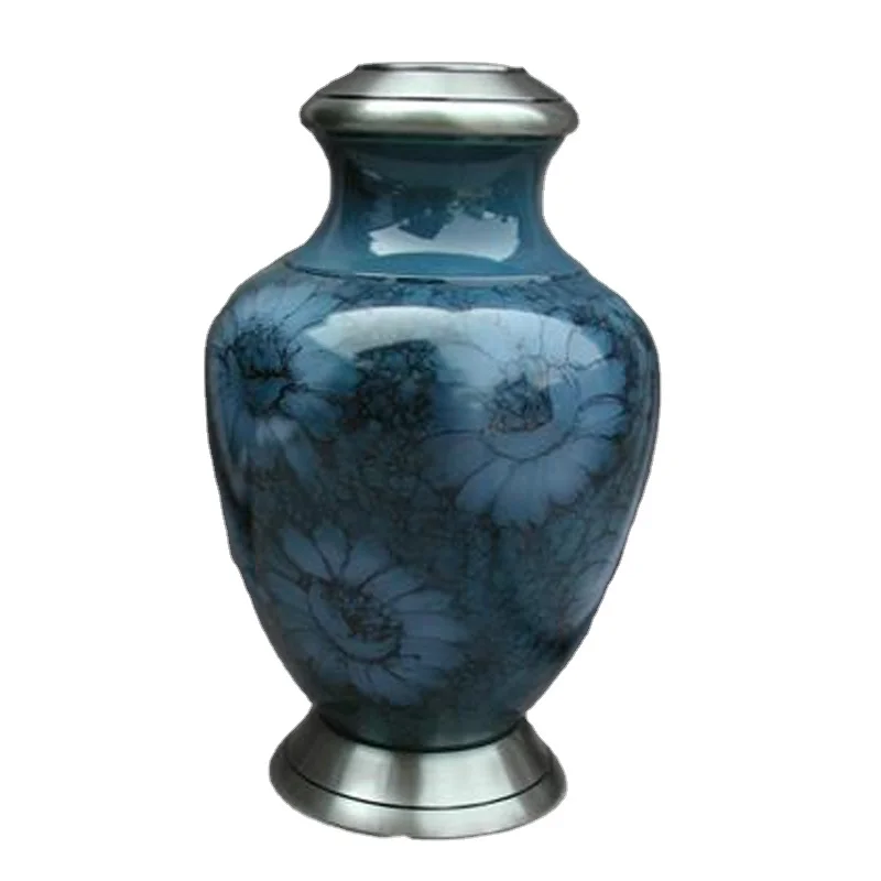 Fancy Modern Adult Cremation Urns Funeral Supplies made of Brass Leaf Engraved Cremation Urns Wholesale Manufacturer in INDIA